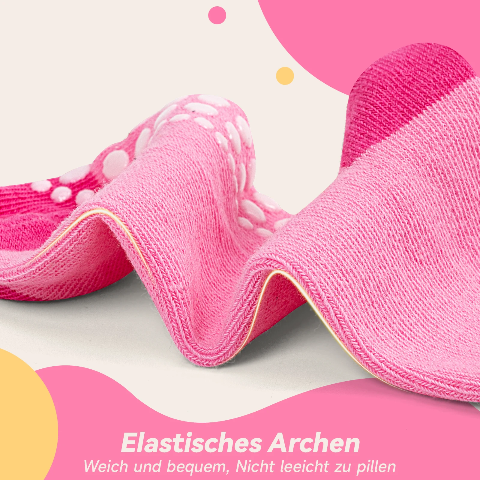 Calcetines antideslizantes para bebé y niña, medias cómodas y transpirables, color rosa, para el hogar, 5 pares, TW003