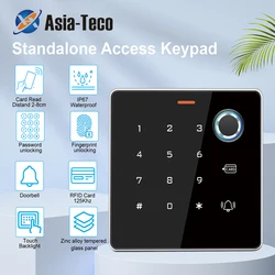 À Prova D' Água Acesso Controle Teclado, Elegante Metal Teclado, Cartão RFID, 125Khz, Backlight Teclado, Standalone Controlador, Porta Relé, Bloqueio Abridor