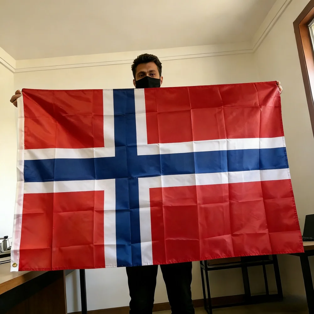 Norway Flag 150x90cm 3x5 FT Norwegian National Flag Red White Blue Cross Polyester Double Stitched Outdoor Indoor Decoration