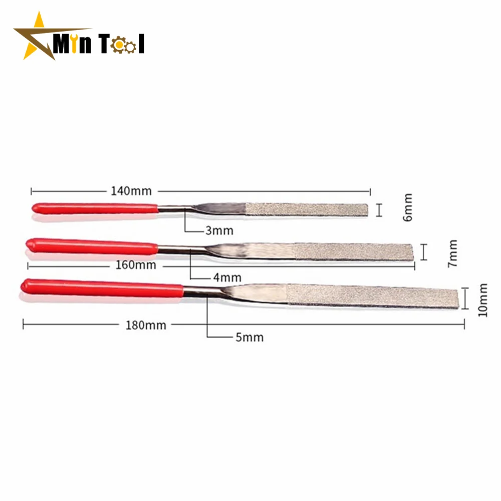 140mm 10pcs Diamond Files for Metal Jewelery Stone Polishing Wood Carving Craft Double-cut Plating Needle File Set Hand Tools