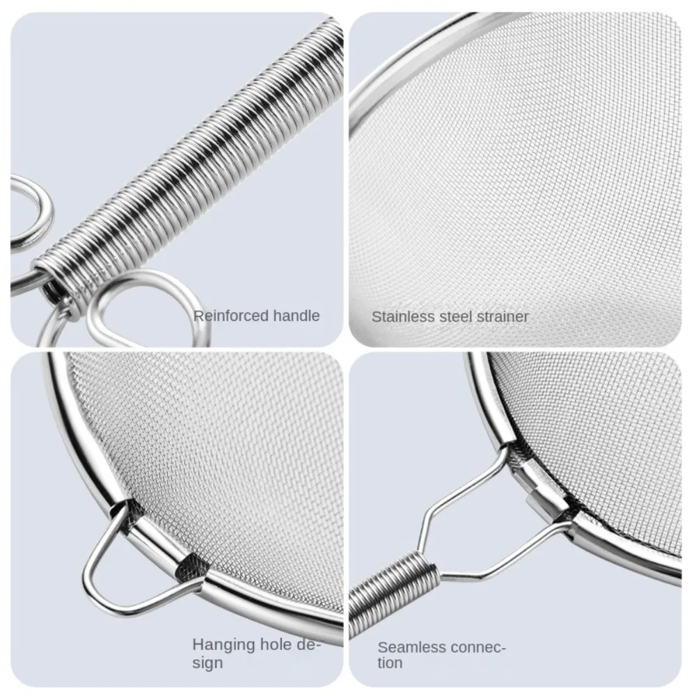 

Gifts Stainless Steel Wire Fine Mesh Flour Sieve Portable Wire Mesh Filter Food Flour Sieve Kitchen Tools Tea Strainer Colander