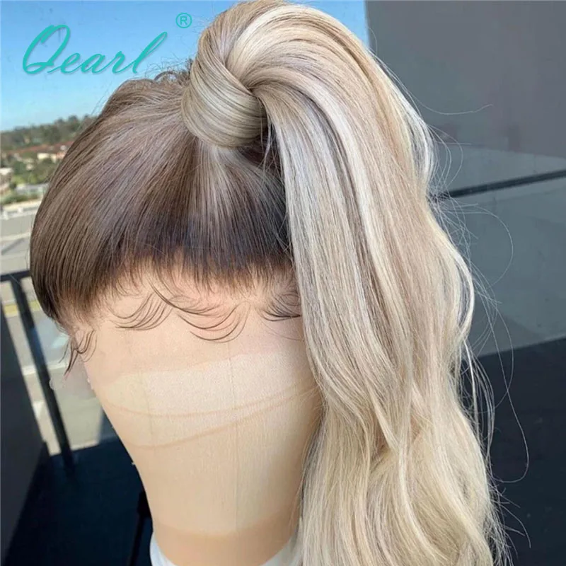 Lace Front Human Hair Wigs Ash Platinum Blonde Full Lace Wig 60# 13x6 Free Part Loose Wave Cheap Lace Frontal Wig 180% Qearl