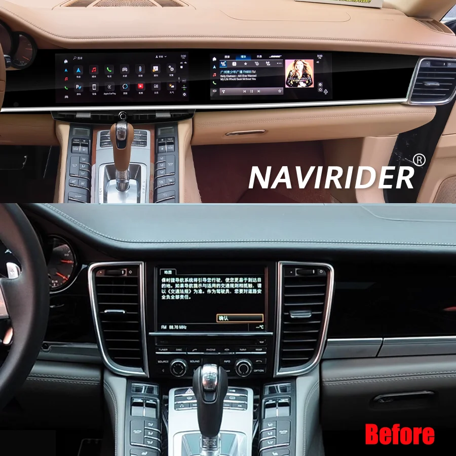 Upgraded Interactive Dual Screen Car Multimedia Player CarPlay For Porsche Panamera 2010-2017 Intelligent System Navigation GPS