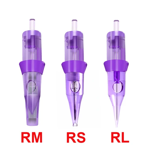 Cartuchos para tatuar 10 Uds cartucho de tatuaje aguja esteriliza membrana aguja de tatuaje RL RS RM para máquina de tatuaje rotativa