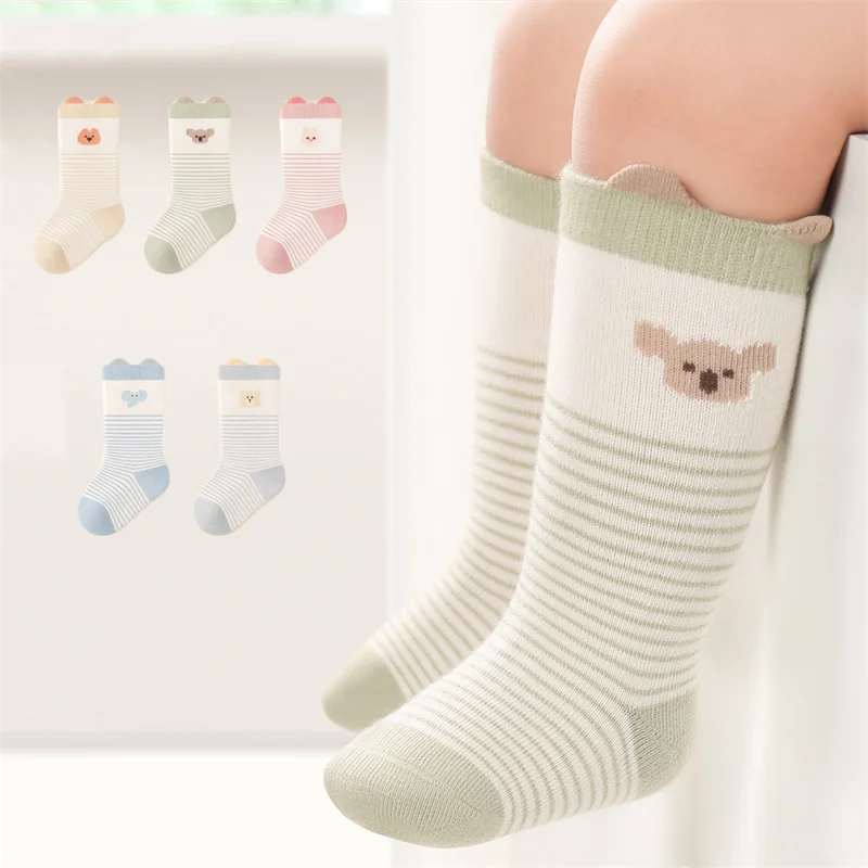 

Newborn Baby Socks For Girls Boys Autumn Spring Cartoon Striped Kids Socks Fashion Infant Toddler Sock Children's Accessories