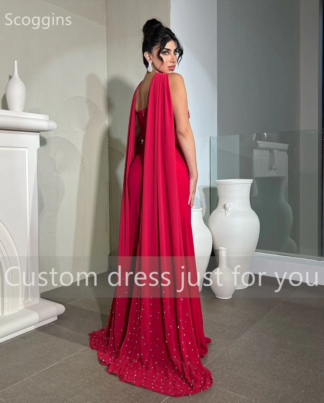 Scoggins Sheath Strapless Floor-Length Chiffon Sleeveless Evening Dresses Party Dresses Elegant Party Dresses For Women