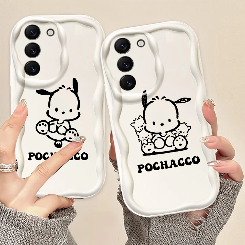 Cartoon Pacha Dog Cool For Samsung S24 S23 S21 S20 Ultra Plus FE A73 A72 A71 A51 A31 A05S A05 A04 5G Wave Oil TPU Phone Case