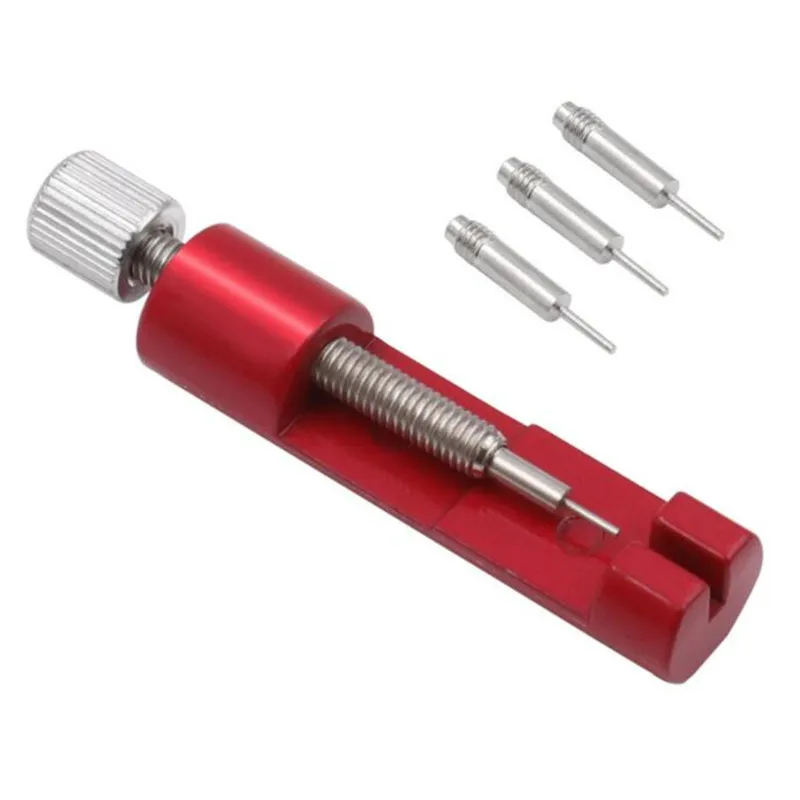 Herramienta de reparación de relojes de Metal, herramienta de ajuste de correa de reloj con pasador de reloj, herramienta de pasador de enlace, removedor fácil de quitar ajustable