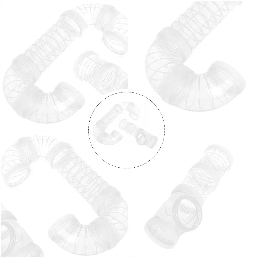 2 قطعة أنبوب رياضي لنفق الهامستر من البلاستيك قوي ومتين متعدد الألوان ملحقات قفص الحيوانات القابلة للتوصيل للحيوانات الأليفة الصغيرة الموسعة
