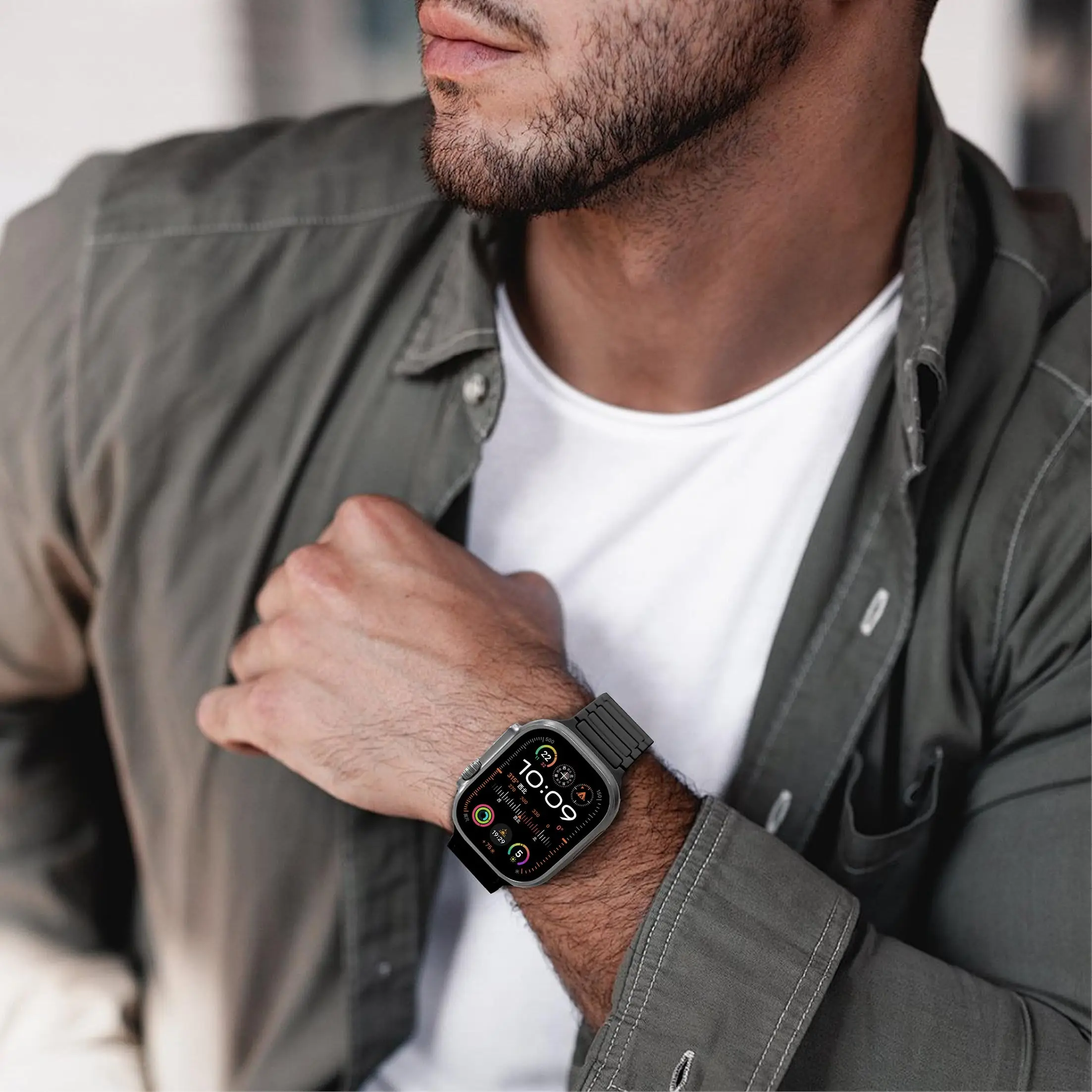 حزام مغناطيسي لساعة أبل ، سوار سيليكون ، سوار لسلسلة iWatch 9 ، 8 ، 7 ، 6 ، 5 ، 4 ، 3 ، SE ، Ultra 2 ، 49 ، 40 44 ، 45 ، 41 ، 38