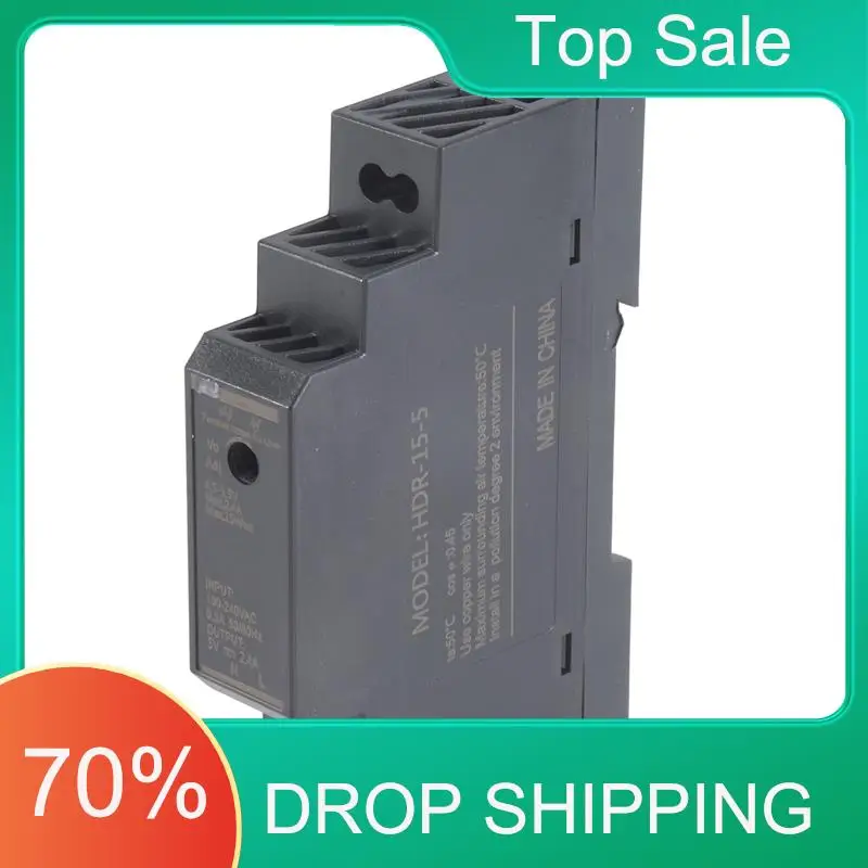 Transformateur sur Rail DIN supérieur 5V DC 3A 15W, entrée 100-240V AC 50/60Hz pour alimentation électrique domotique ou industrielle AT03