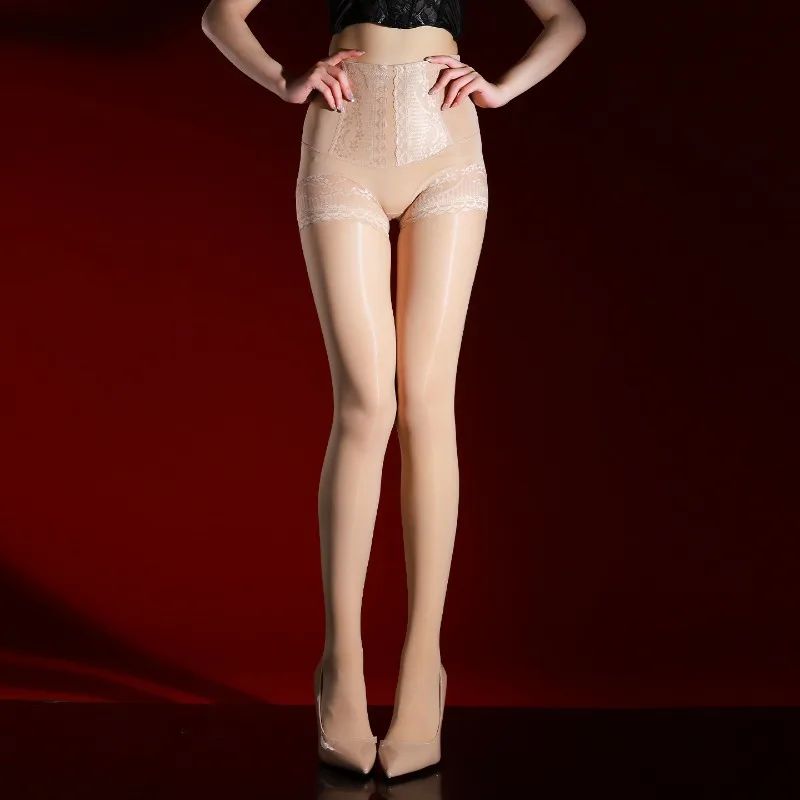 Women Sexy Stockings High Waist Corset Hip Lift Lace False Panties Safety Pants Thin Ice Silk Seamless Transparent Pantyhose view 3