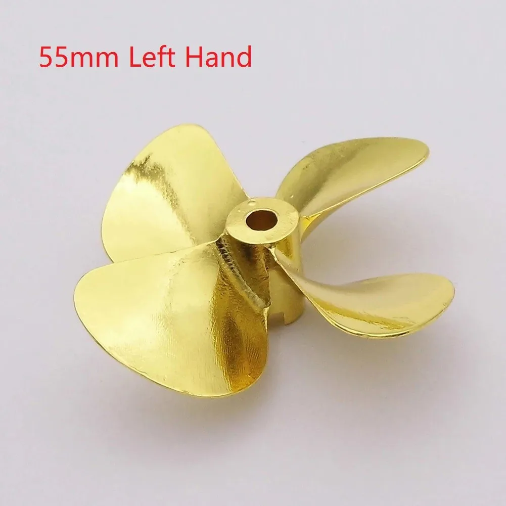 RC Boat Model Metal Propeller 4-Blades 4mm Shaft Right Left Hand 55mm 60mm For RC Boat Fishing Bait Tug Marine Cruise ROV