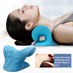 Almohada para aliviar el dolor Cervical, dispositivo de tracción quiropráctica, relajante para el cuello y los hombros, alineación de la columna vertebral, regalo