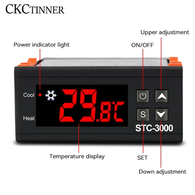 STC-3000 LED Digital Thermostat Temperature Controller Thermoregulator Relay Heating Cooling for Incubator AC 110-220V NTC