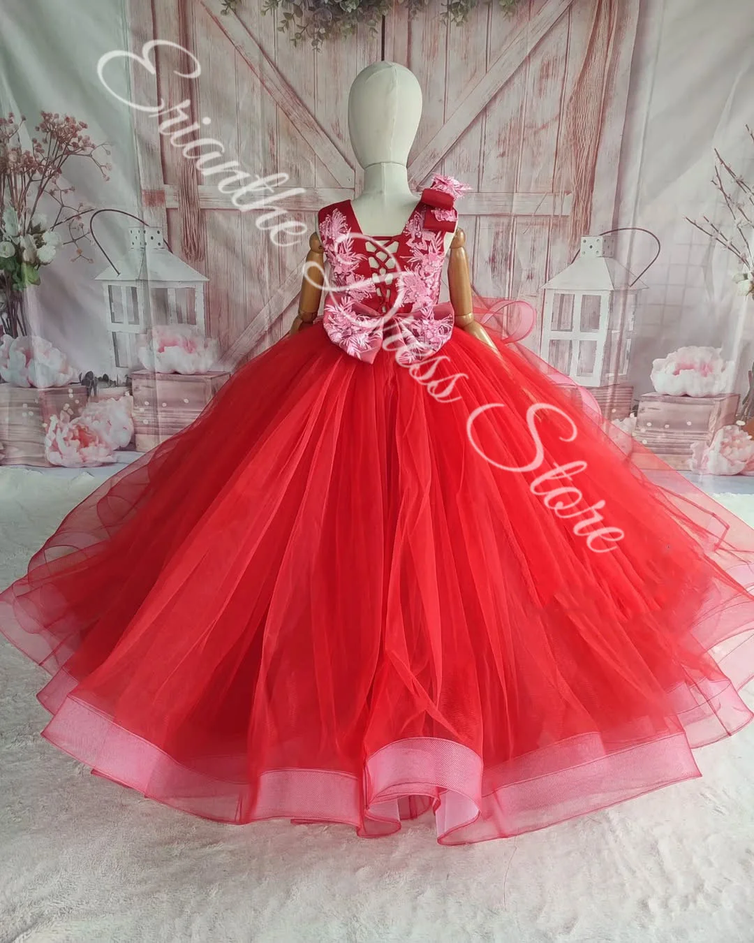 Princess Flower Girl Dress For Wedding Tulle Puffy Ruffles Applique Kids Birthday Party First Communion Ball Gowns Customized