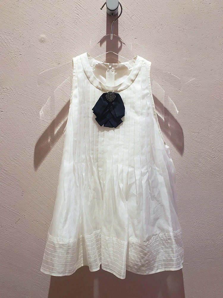 

Sweet Knot Vest Top Women's Summer Luxury Faion Net irt Pin Decoration Casual Loose Fit round Ne ...