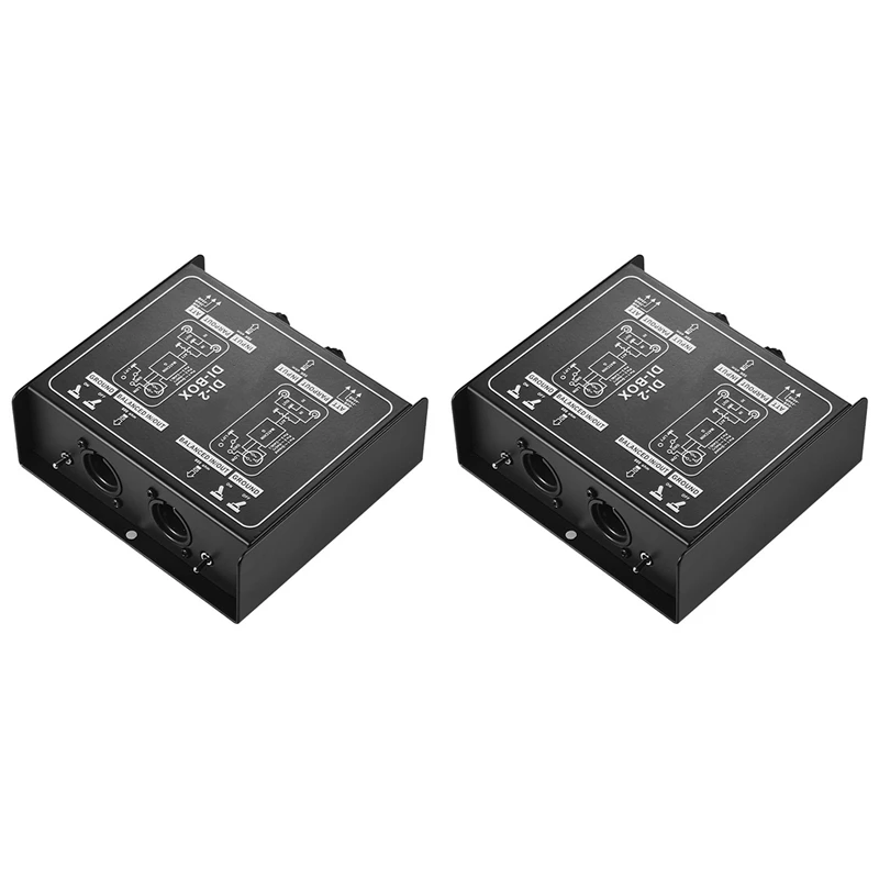 

2X Premium Direct Injection Molded Audio Box - Passive DI Unit Canceller With Input Pad For Guitar And Bass Connections