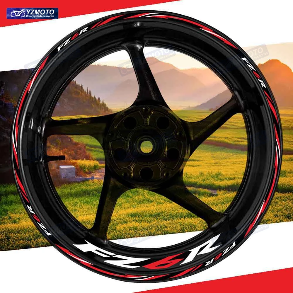

For FZ6R FZ 6R Motorcycle Racing 17 Inch Front And Rear Wheel Stripe Sticker Decal Decorative Reflective Waterproof Rim Stickers