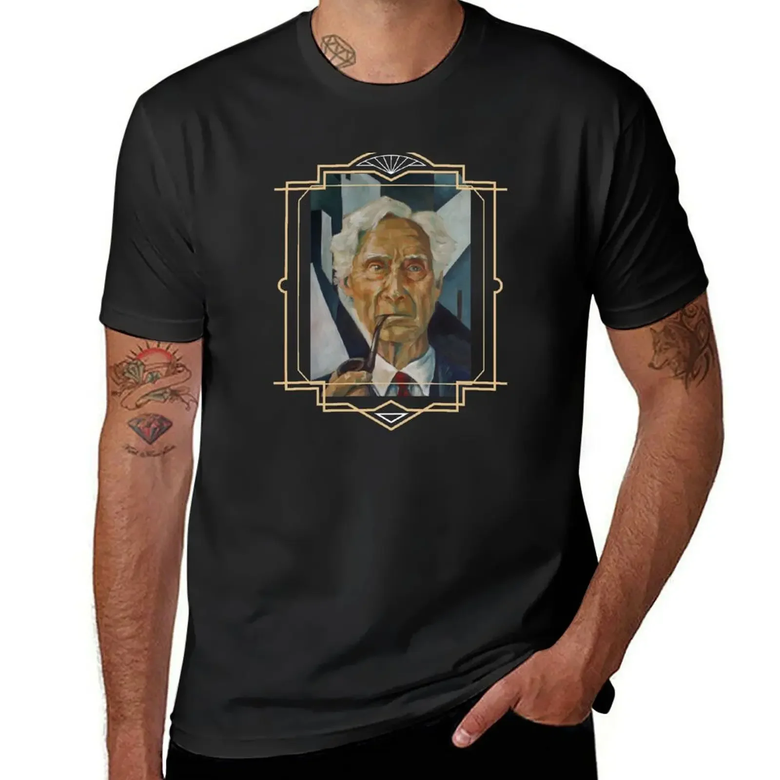 

Bertrand Russell T-Shirt rapper graphic tees heavyweights blacks oversized t shirt sweat shirts, men