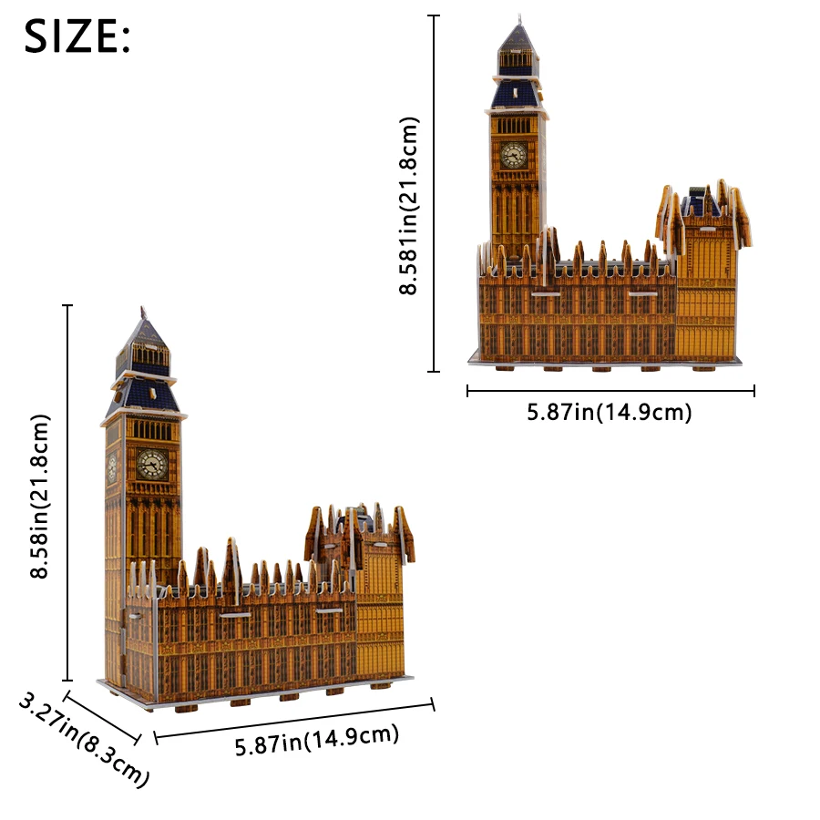 Биг Бен строительные 3D головоломки игрушки для детей мир аттракционов образовательные DIY Ручная работа Строительная игрушка подарок украшение