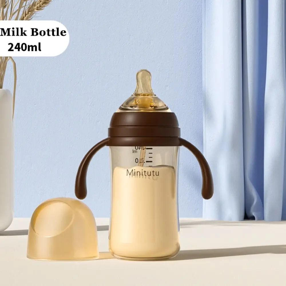 High capacity 240ml/300ml Straw Cup PP Material 5CM Wide Neck Milk Bottle Anti-Colic BPA Free Feeding Bottle Baby Kids