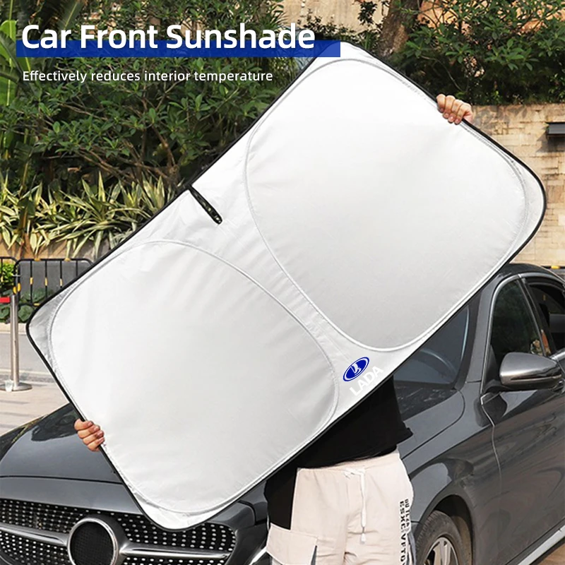 

Car Front Sunshade 360° Foldable UV Protection Cover Auto Summer Accessories For Lada Vesta Niva Samara Kalina Largus Priora