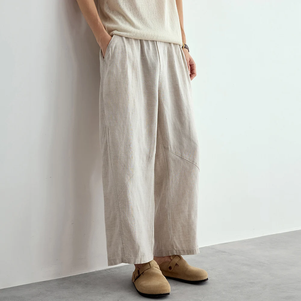 

Мужские брюки-шаровары с широкими штанинами, модные, свободные, дышащие, удобные, длиной до щиколотки, для весны и лета