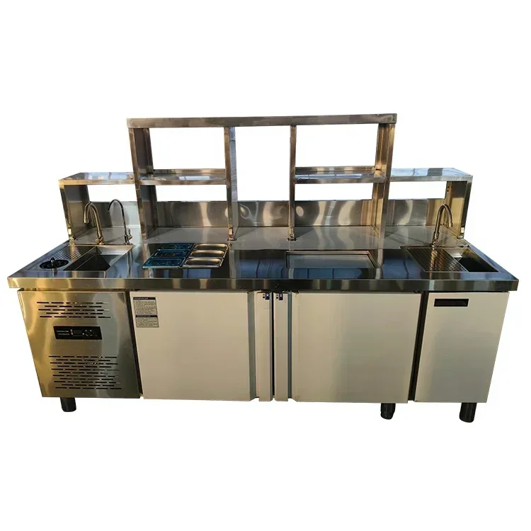 

Hot sale One Stop Solution All Set Boba Tea Shop Packaging Ingredients Machinery Milk Tea Equipment Bubble Tea Counter Machine