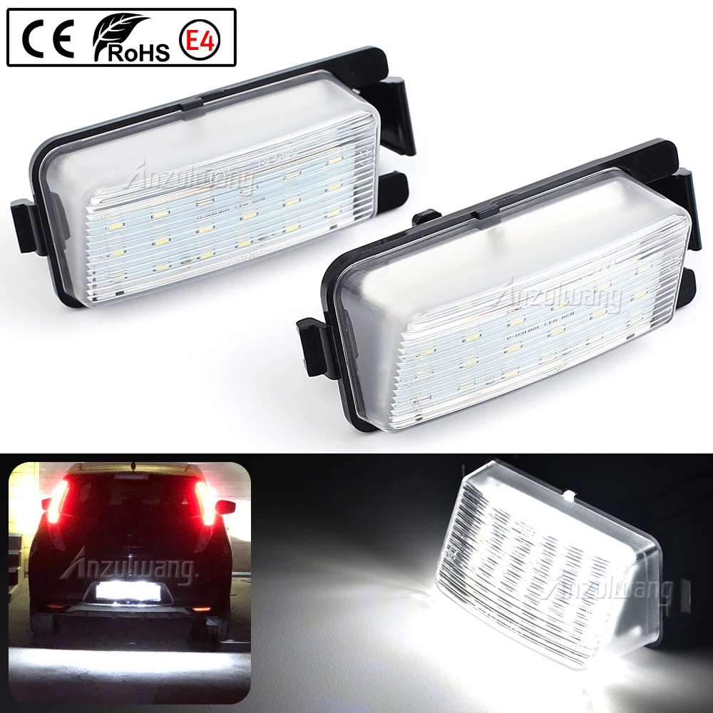 2pc LED License Number Plate Lights Lamp For Nissan Versa 4D 5D Livina GTR R35 Cube Z12 370Z Z34 Leaf For Infiniti G35 G37