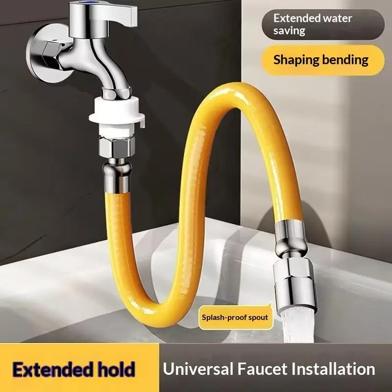 1Pcs Splashproof Free Bending Faucet Extension Tube 1 Mode Faucet Extension Extender Adjust Stainless Steel Water Tap Pipe Tube