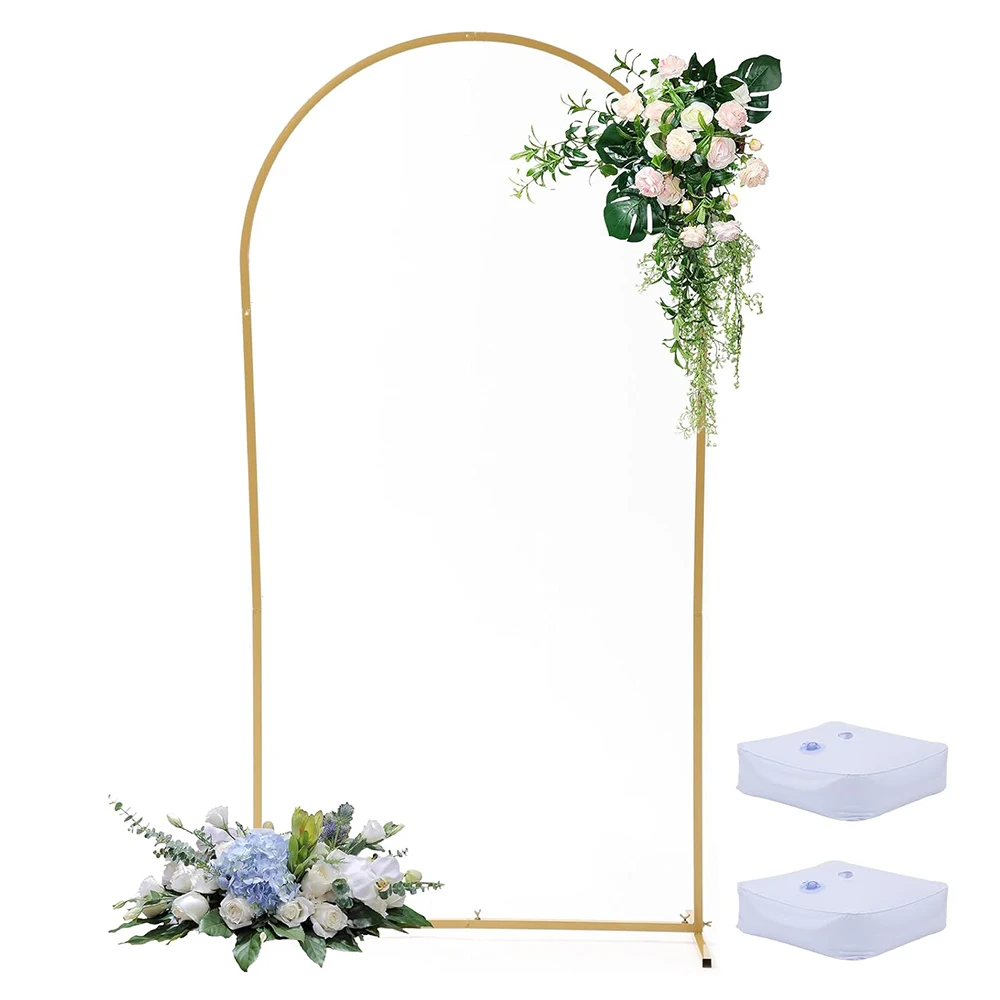 

7.2FTx4FT Gold Wedding Arch Backdrop Stand Metal Arched Frame Gold Balloon Arch Stand for Ceremony Birthday Wedding Decoration