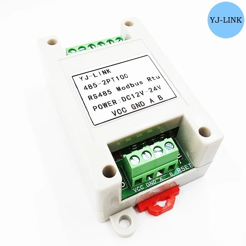 2ch PT100 thermal resistance temperature acquisition module RS485 modbus rtu communication