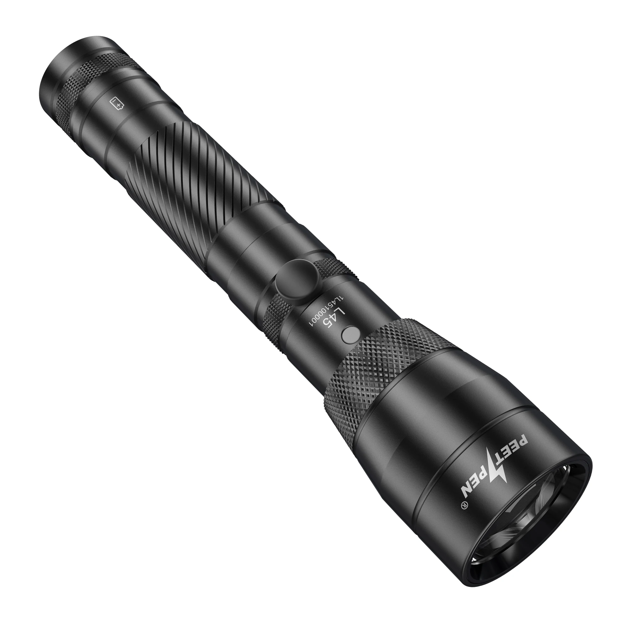 PEETPEN L45 Tactical Flashlight 1500LM USB Rechargeable With 18650 Battery LED Troch Light Self-defense For Camping Searching