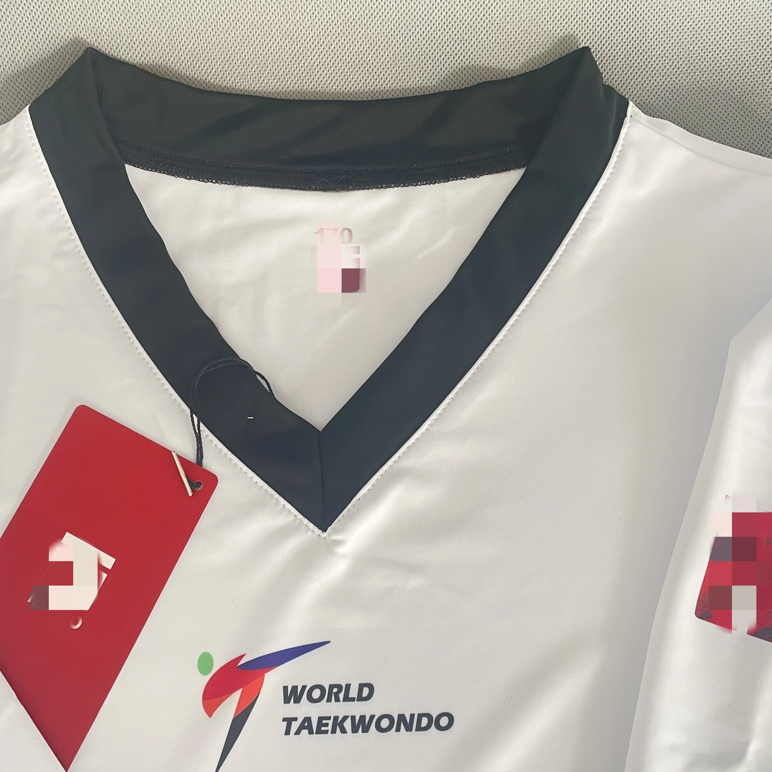 

2025 New Taekwondo Uniforms Adults Children Red Logo Elasticity Tight Martial Arts Suit White WT Recommend Country Flag Print