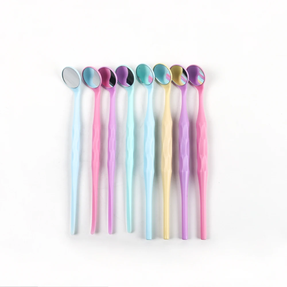 

50/100pcs Anti-Fog Dental Mirrors Assorted Colors Disposable Plastic Dental Examination Tools for Dental Clinics