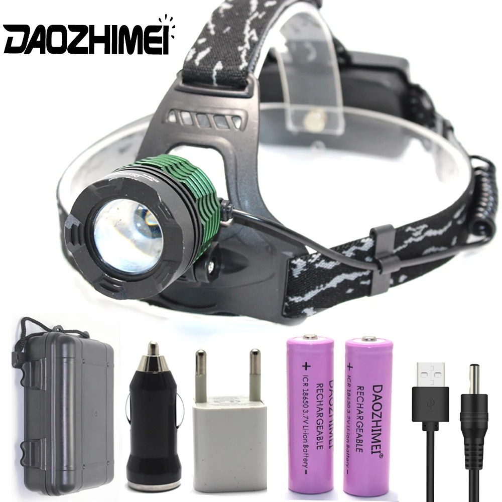 

5000 Lumens Waterproof Led Headlamp Zoomable LED Head Lamp Flashlight 3-modes Head Headlamp18650 Headlight For Fishing Camping