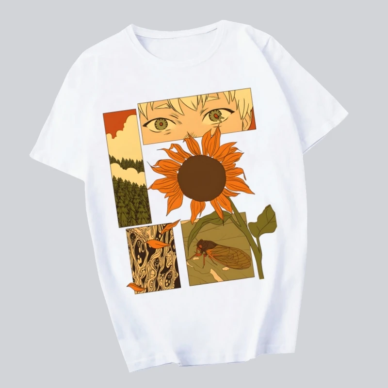 

Indou Hikaru Flower Anime The Summer Hikaru Died Men's Tshirt Cute Printing Shirt Mens Fashion T-Shirt For Men Casual Tops Short