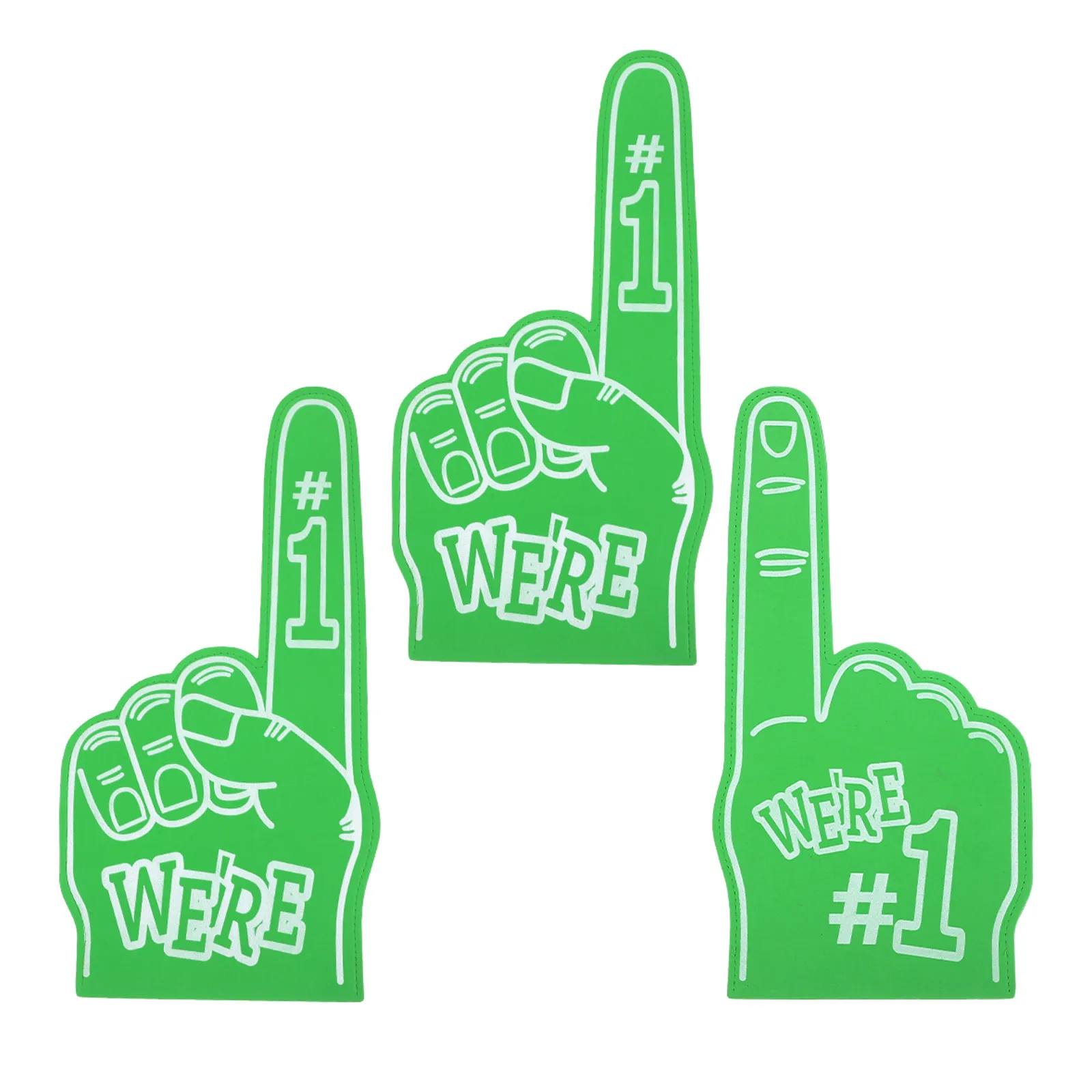 EVA Foam Cheerleading Finger Gloves 3 Pack Number One Hand Props for Football Baseball Soccer Events