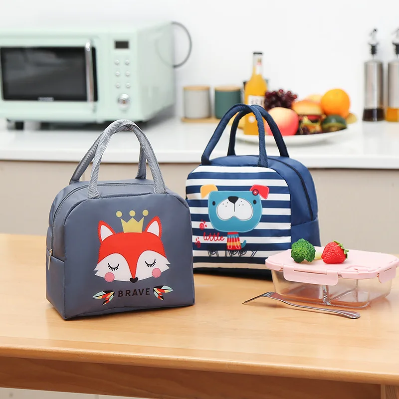 Leuke Lunchtas Cartoon Bento Box Bag Klein Thermisch Geïsoleerd Zakje Voor Kinderen Kind School Snacks Lunchbox Container Draagtas Handtas