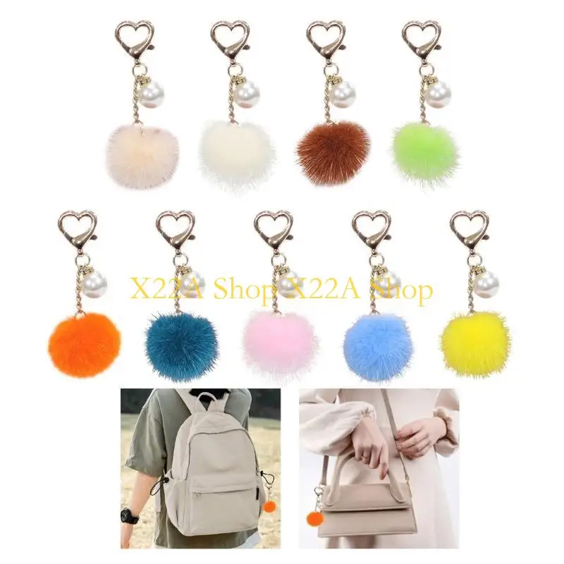 Unique Lovely Pom Pom Keychain Soft Plush Round Balls Keyring Bag Charm Pendant Decor