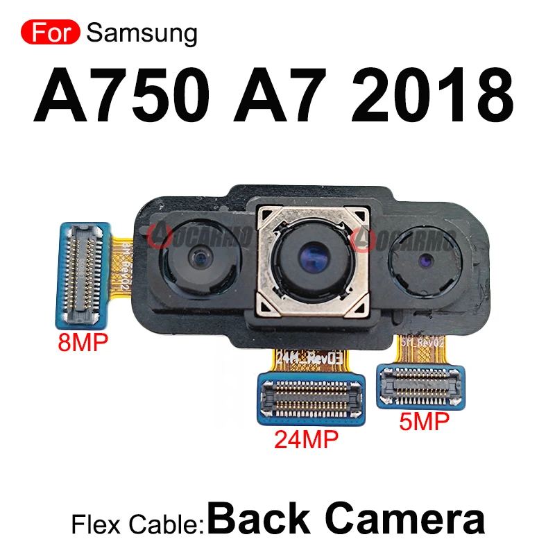 For Samsung Galaxy A750 A7 2018 Rear Main Back Camera Module Flex 24MP+5MP+8MP +Front Camera Replacement Part