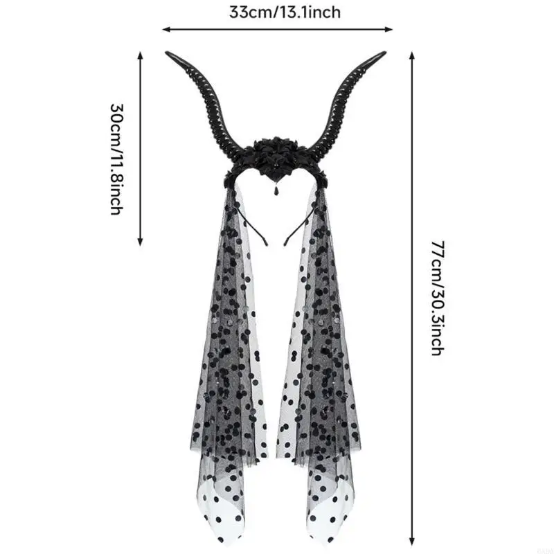 

Punk Devil Horn Harband Hairoween Hairhoop для маскарадов вечеринка Женщины Женские тематическая вечеринка для повязки на голову