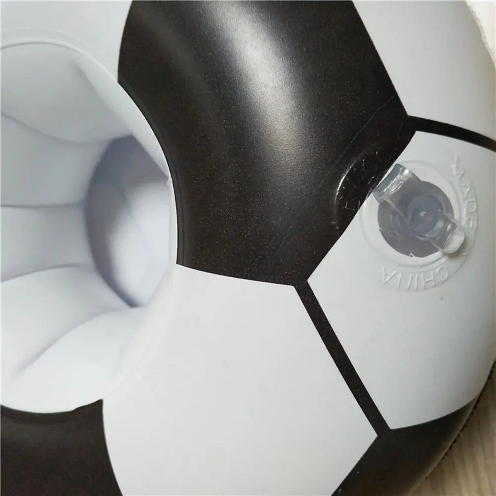 5Pcs Inflatable Floating Cup Holder Football Pattern Drink Coaster for Swimming Pool Beach Gathering Sports Theme Party Decor