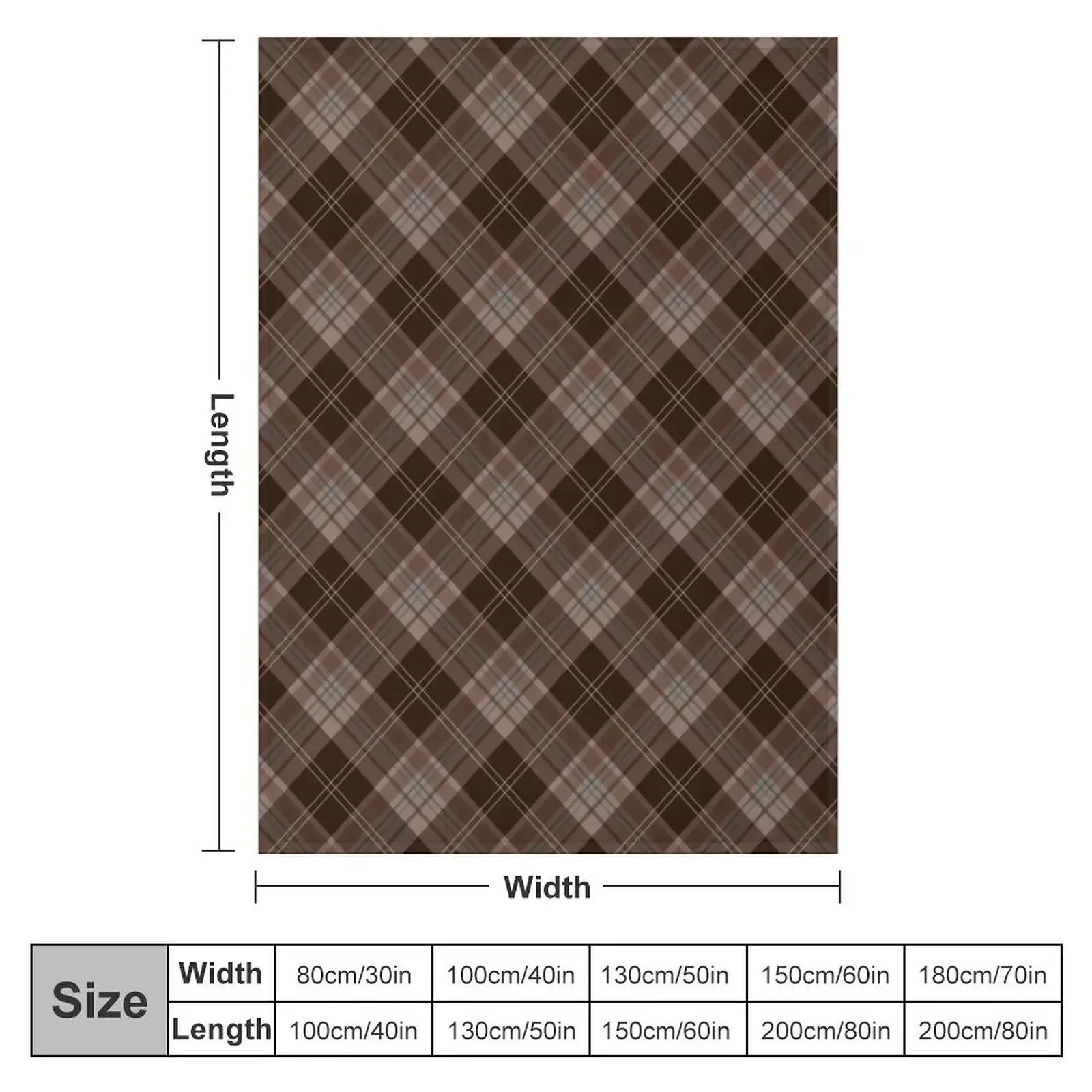 Brown Tartan Plaid Throw Blanket Beautifuls Furrys Luxury Brand Single Blankets