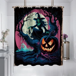 1PC Halloween themed elements Series Pattern Shower Curtain,Washable Waterproof Shower Curtain,12 hooks,Family Bathroom Decor