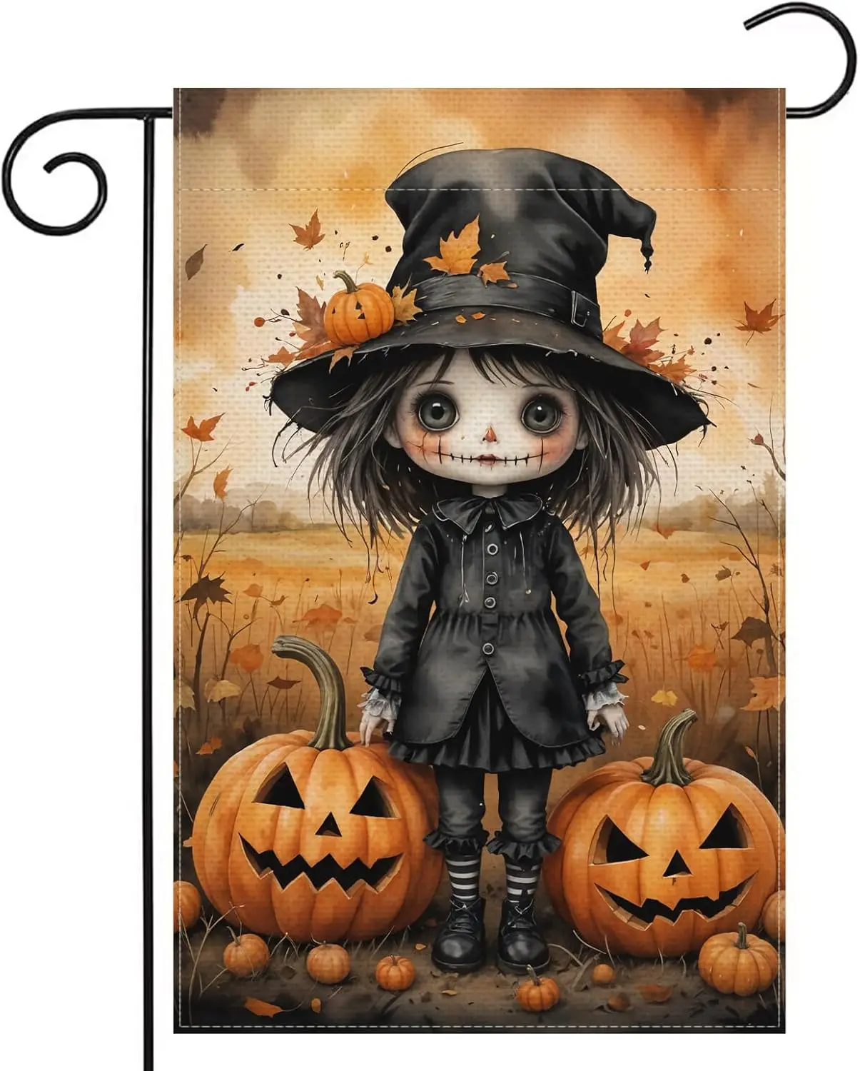 Halloween Scarecrow Black Cat Pumpkin Flag 12x18 inch Double-sided Home Holiday Outdoor Garden Decoration Flag GF2702 MME UU yyi