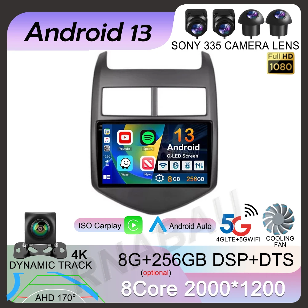 

Android 13 CarPlay Auto Car Radio Multimedia Player For Chevrolet Aveo 2 Sonic T300 2011-2015 Navigation GPS 2din Stereo Audio