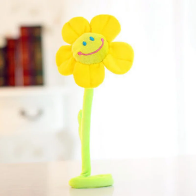 Plush Toy Sun Flower Bendable Suffed Toys Smile Face Gift Curtain Buckle Sunflowers Tanabata Wedding Bouquet Sunflower Gifts