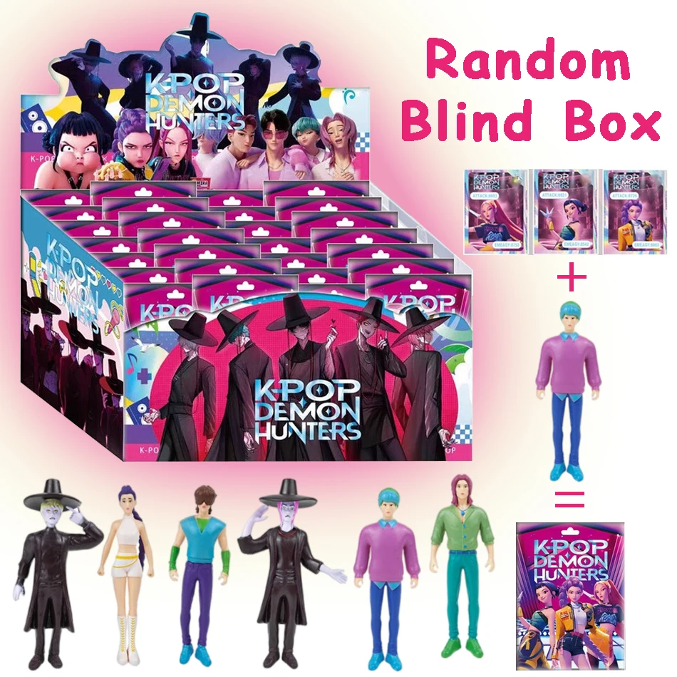 

24pcs Random Blind Box 5.3-11.5cmAnime KPop Demon Hunters Girl Group RUMI MIRA ZOEY Figure Action Pvc Models Toy Ornaments Gifts